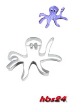 Tintenfisch Oktopus Keks Ausstechform - aus Edelstahl - hbs24